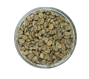 Bowl of Emperor’s Selection Espresso Blend green coffee beans