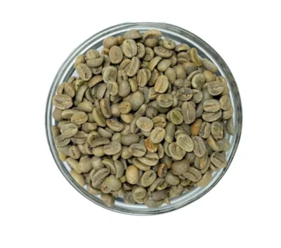 Bowl of Emperor’s Selection Espresso Blend green coffee beans
