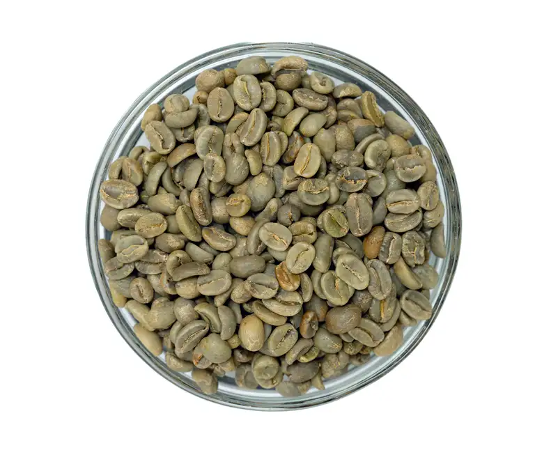 Bowl of Emperor’s Selection Espresso Blend green coffee beans