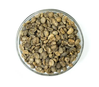 Bowl of Java Organic Kayumas Taman Dadar green coffee beans