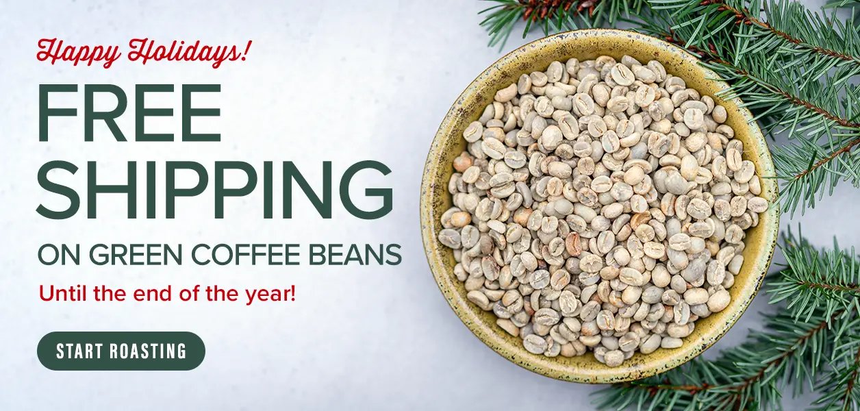 Free shipping on green coffee beans holiday promotion